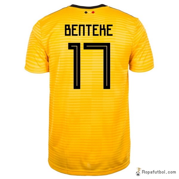 Camiseta Belgica Replica Segunda Ropa Benteke 2018 Amarillo